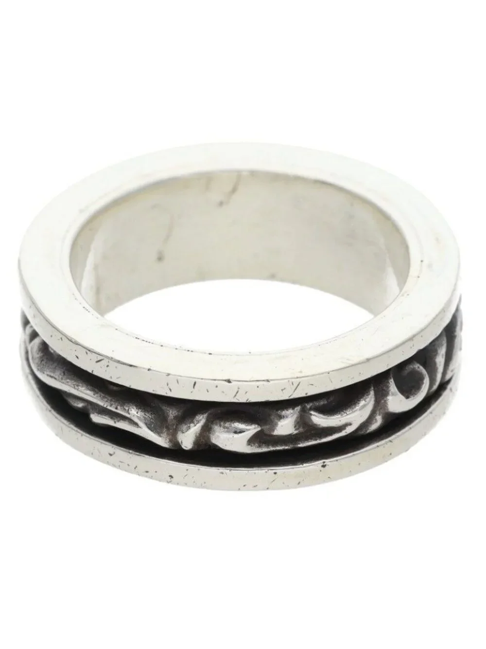 Chrome Hearts Ring Spinner Scroll Silver